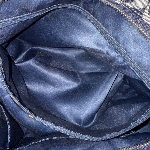 Denim Coach Navy and White Signature Tote - Picture 13 of 14